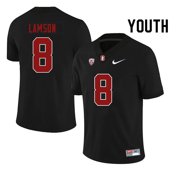 Youth #8 Justin Lamson Stanford Cardinal College Football Jerseys Stitched Sale-Black